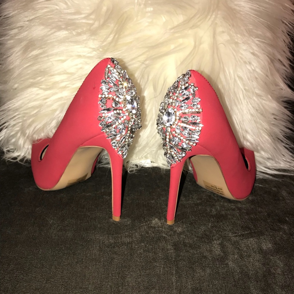 Red Embellished Pumps